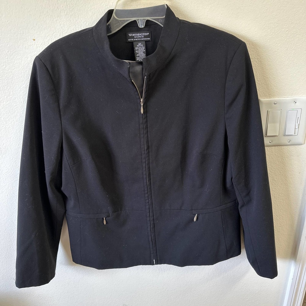 Women’s Worthington Works black blazer jacket size 16P petite